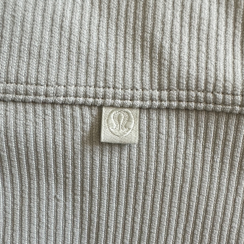 Lululemon Ribbed Softstreme Perfectly Oversized Cropped Crew - Bone - Picture 4 of 4